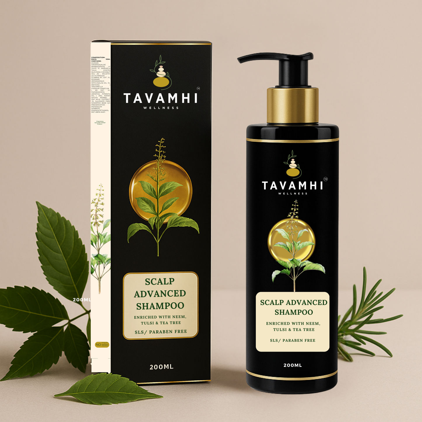 Scalp Advanced Shampoo, Enriched with Neem, Tulsi & Tea Tree, 200ml
