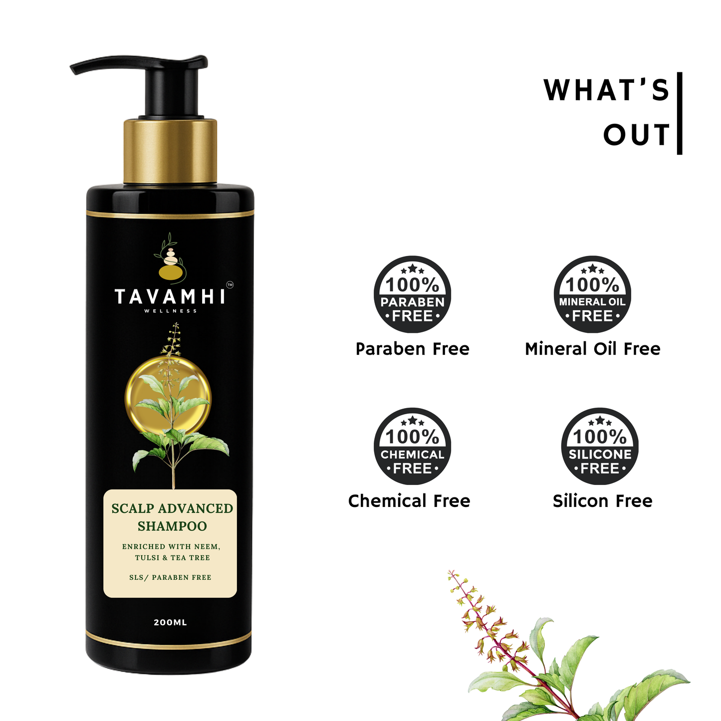 Scalp Advanced Shampoo, Enriched with Neem, Tulsi & Tea Tree, 200ml