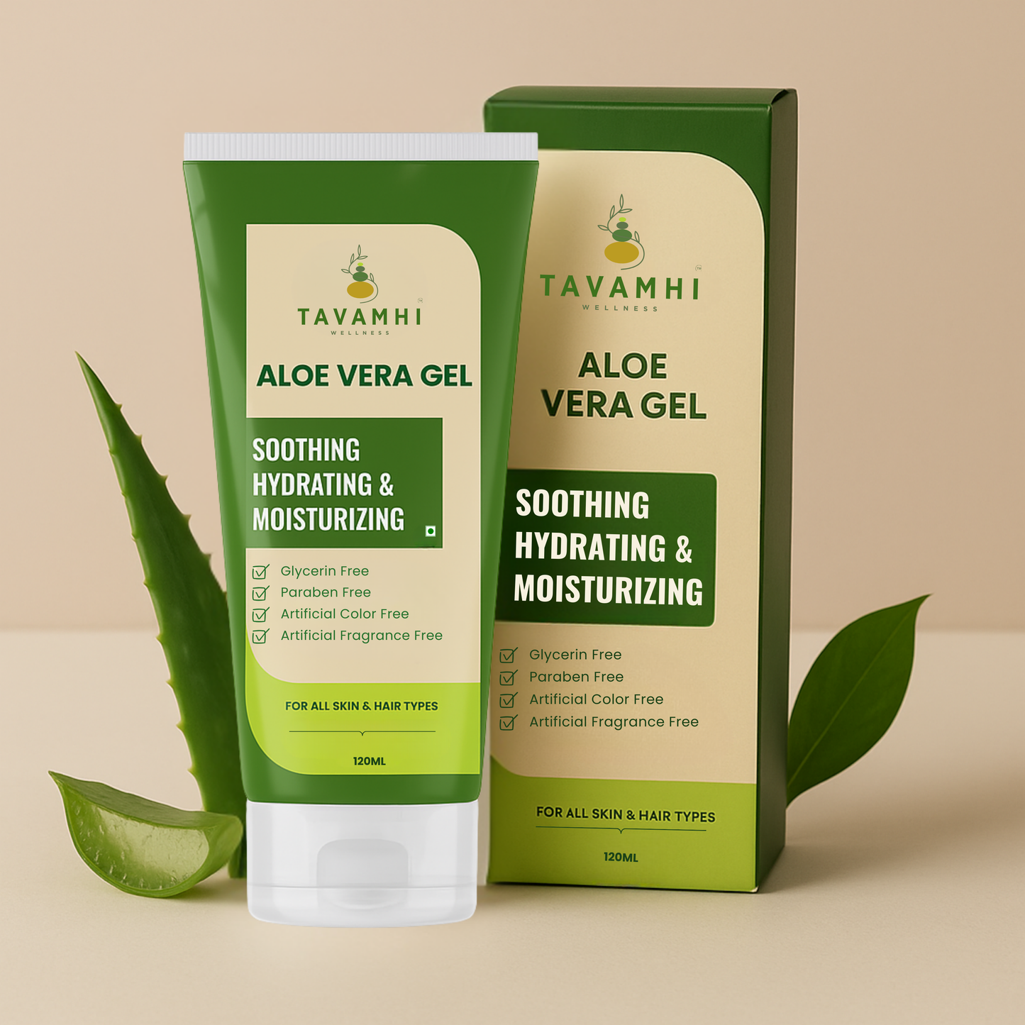 Aloe Vera Gel 120ml -Soothing & Hydrating Gel for All Skin & Hair types