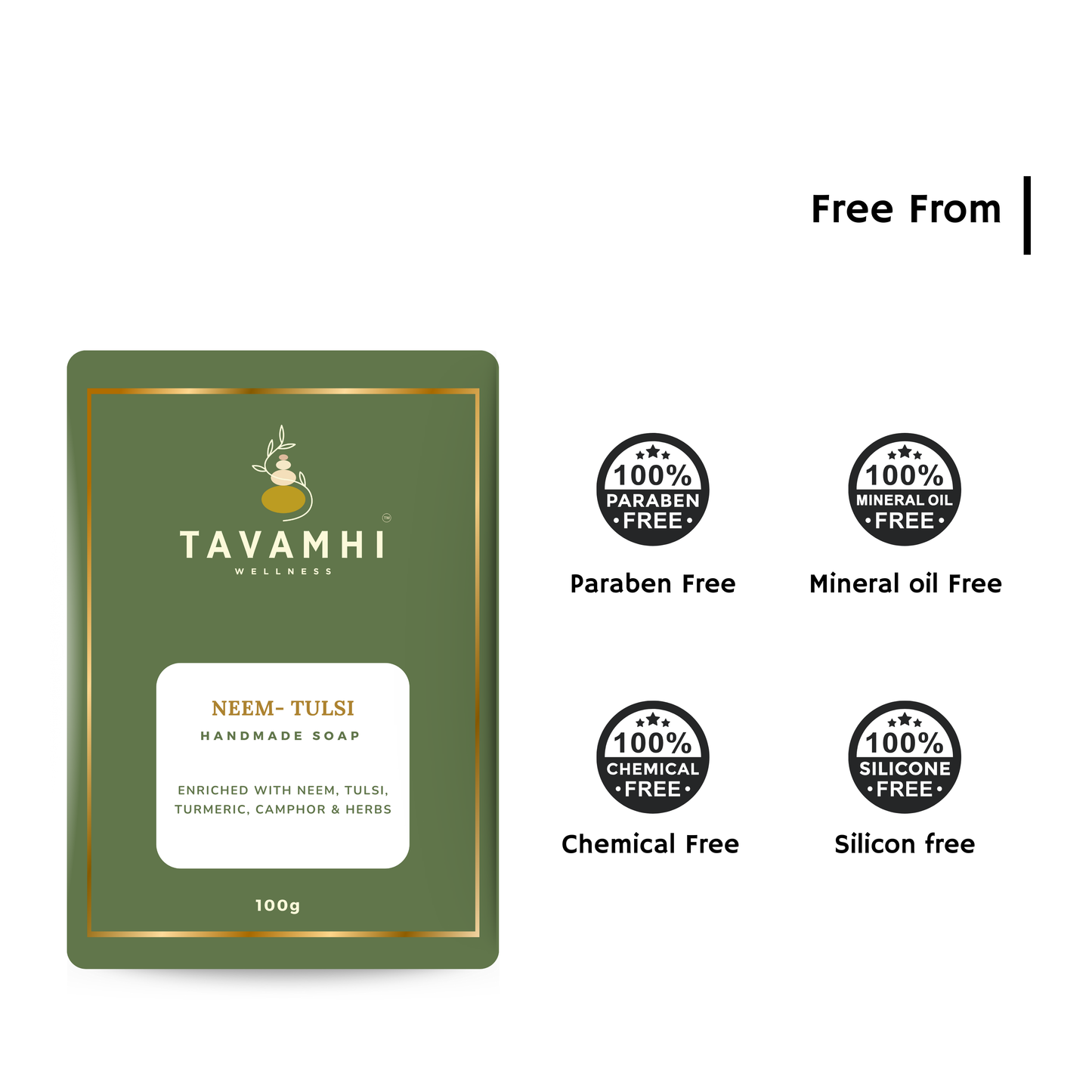 Handmade Ayurvedic Soap Neem- Tulsi, 100g