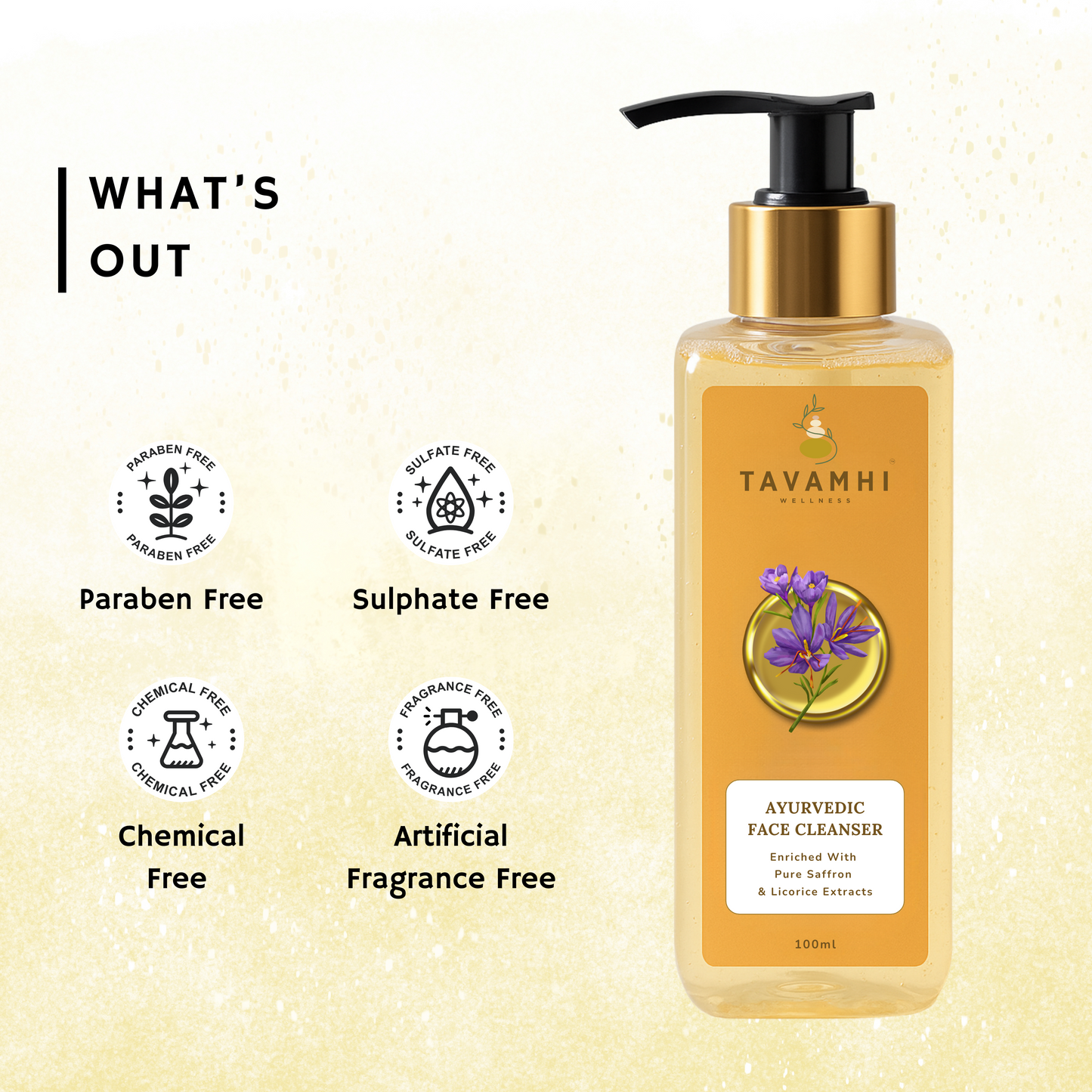 Ayurvedic Face Cleanser For Glowing & Nourished Skin | Enriched With Pure Saffron & Licorice Extract | 100ml
