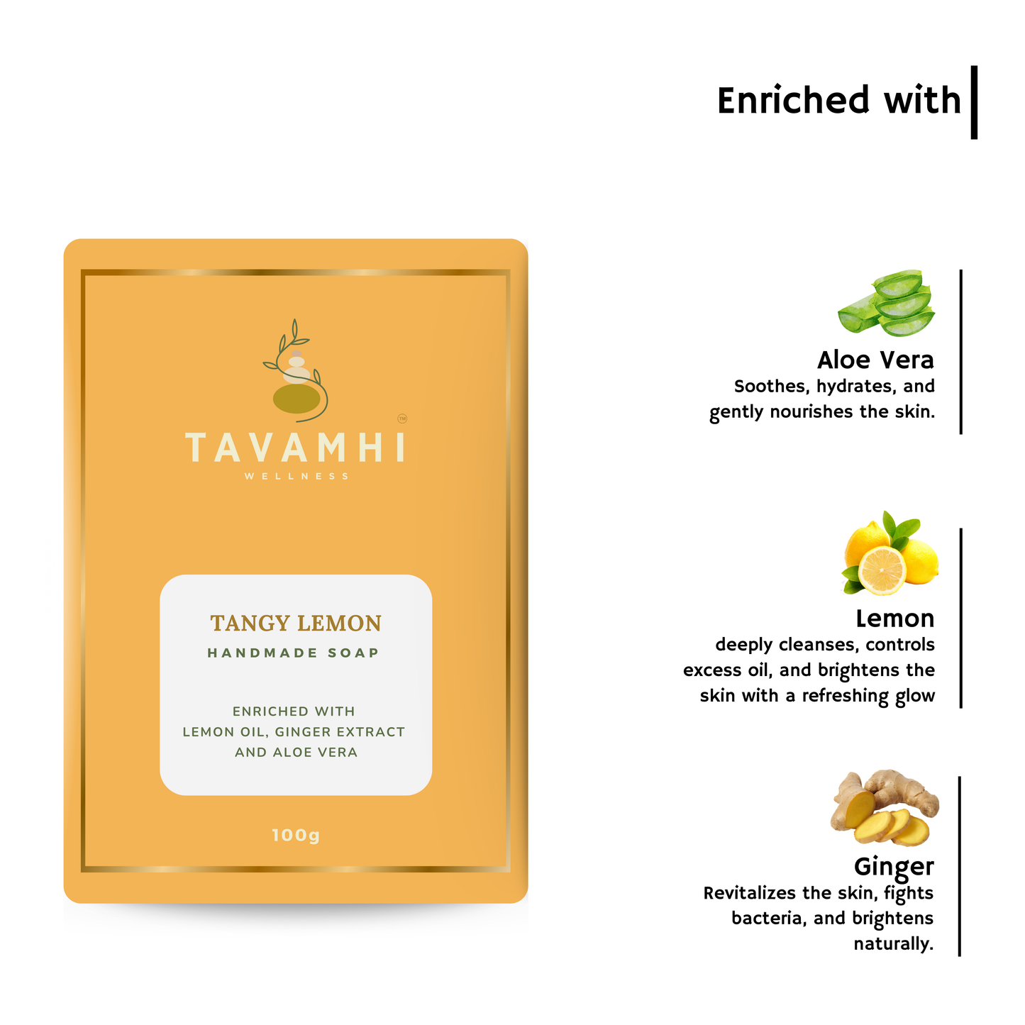 Handmade Luxury Soap Tangy Lemon,100g