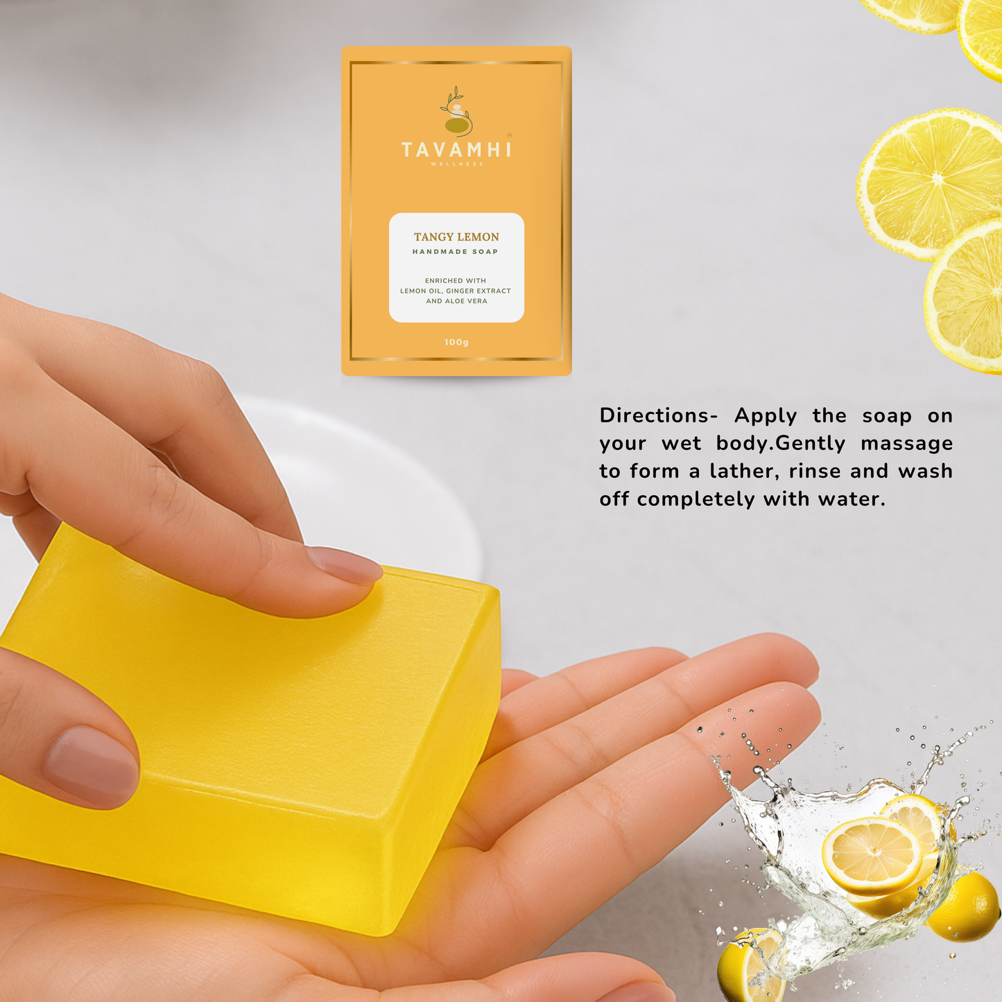 Handmade Luxury Soap Tangy Lemon,100g