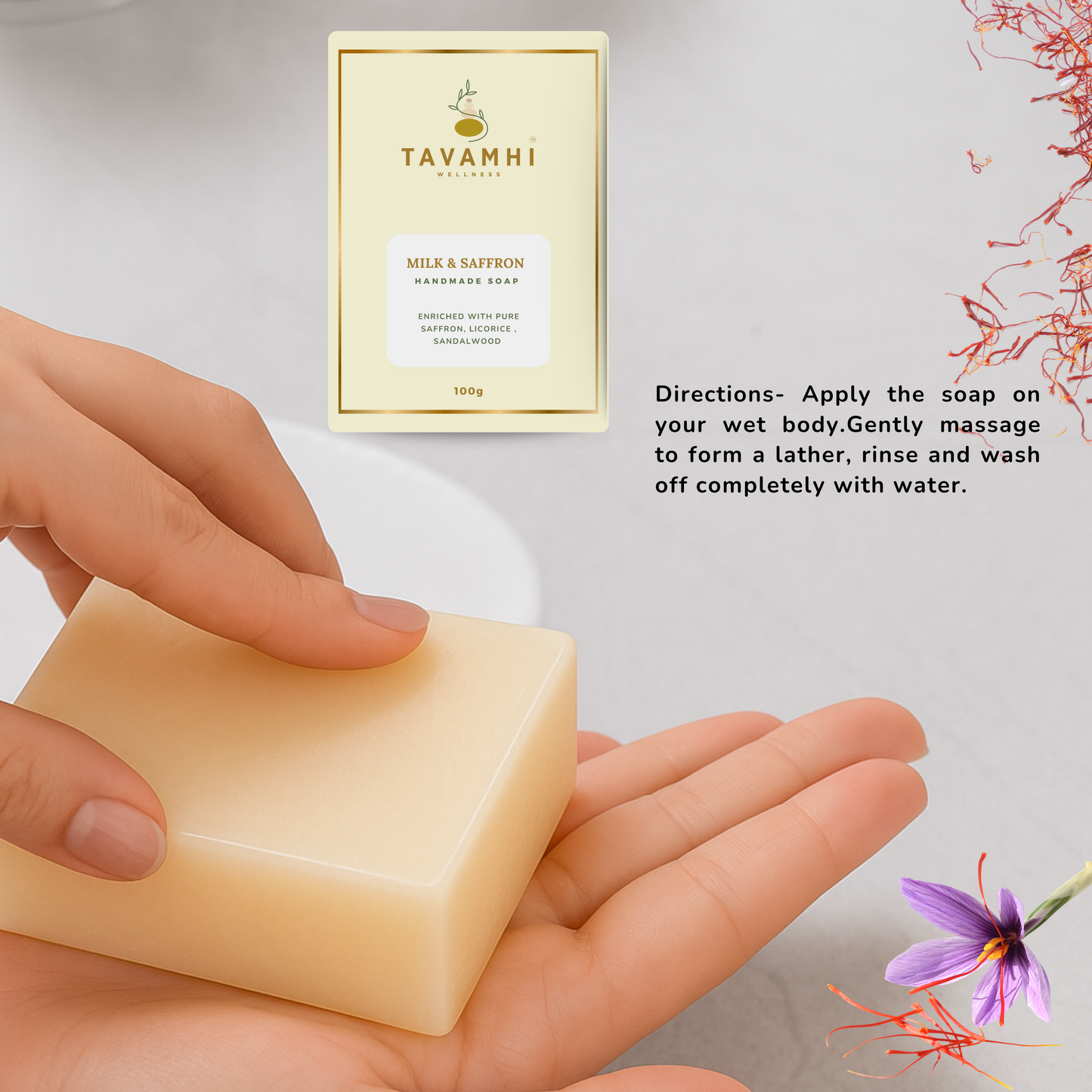 Handmade Luxury Soap Milk & Saffron, 100g