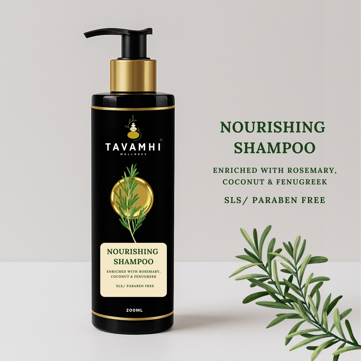 Nourishing Shampoo , Enriched with Coconut, Rosemary & Fenugreek, 200ml