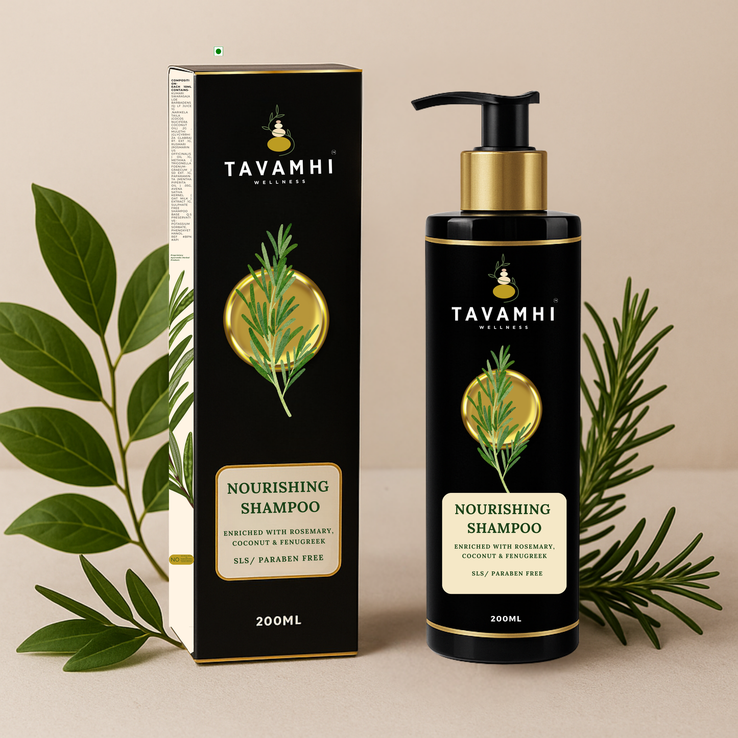 Nourishing Shampoo , Enriched with Coconut, Rosemary & Fenugreek, 200ml