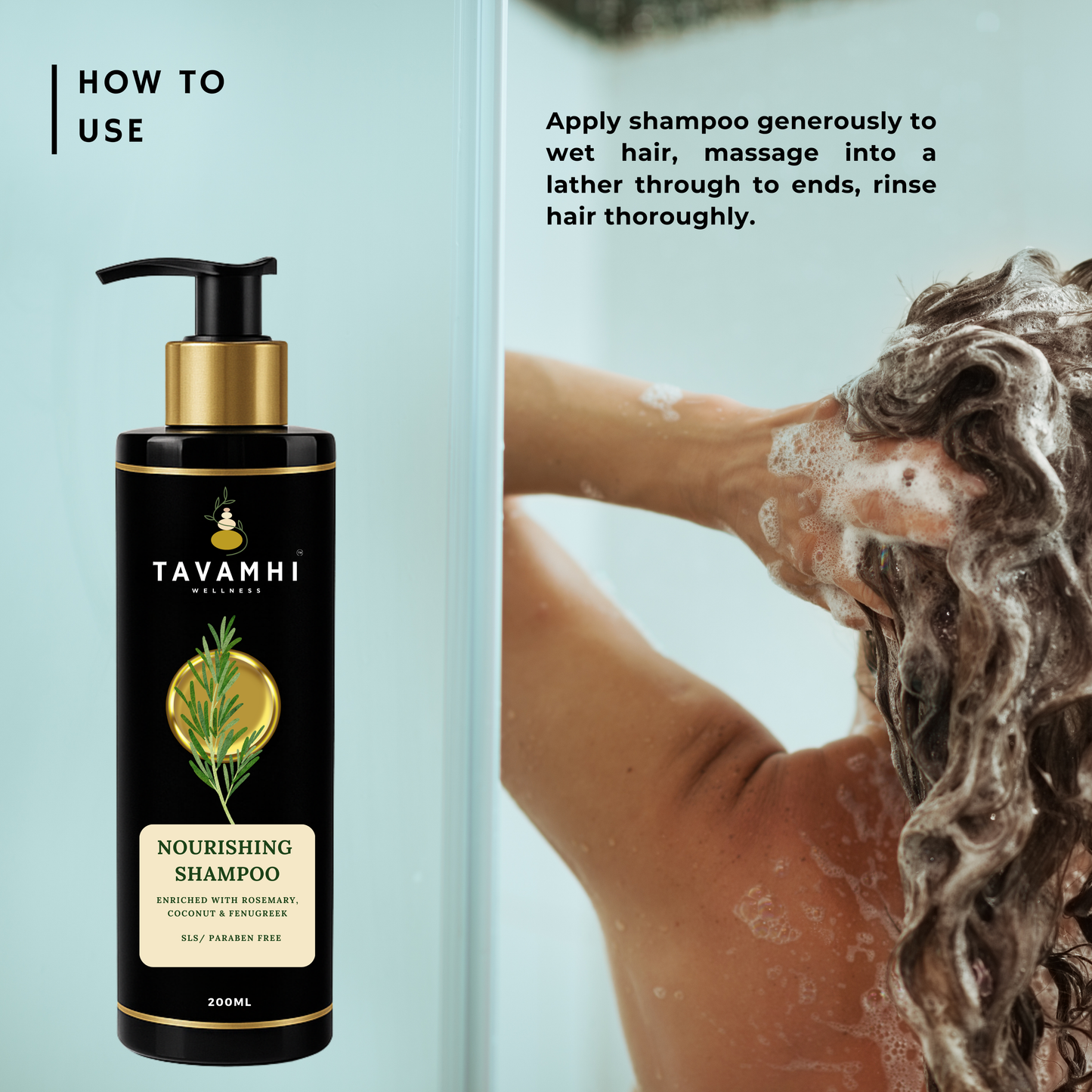 Nourishing Shampoo , Enriched with Coconut, Rosemary & Fenugreek, 200ml