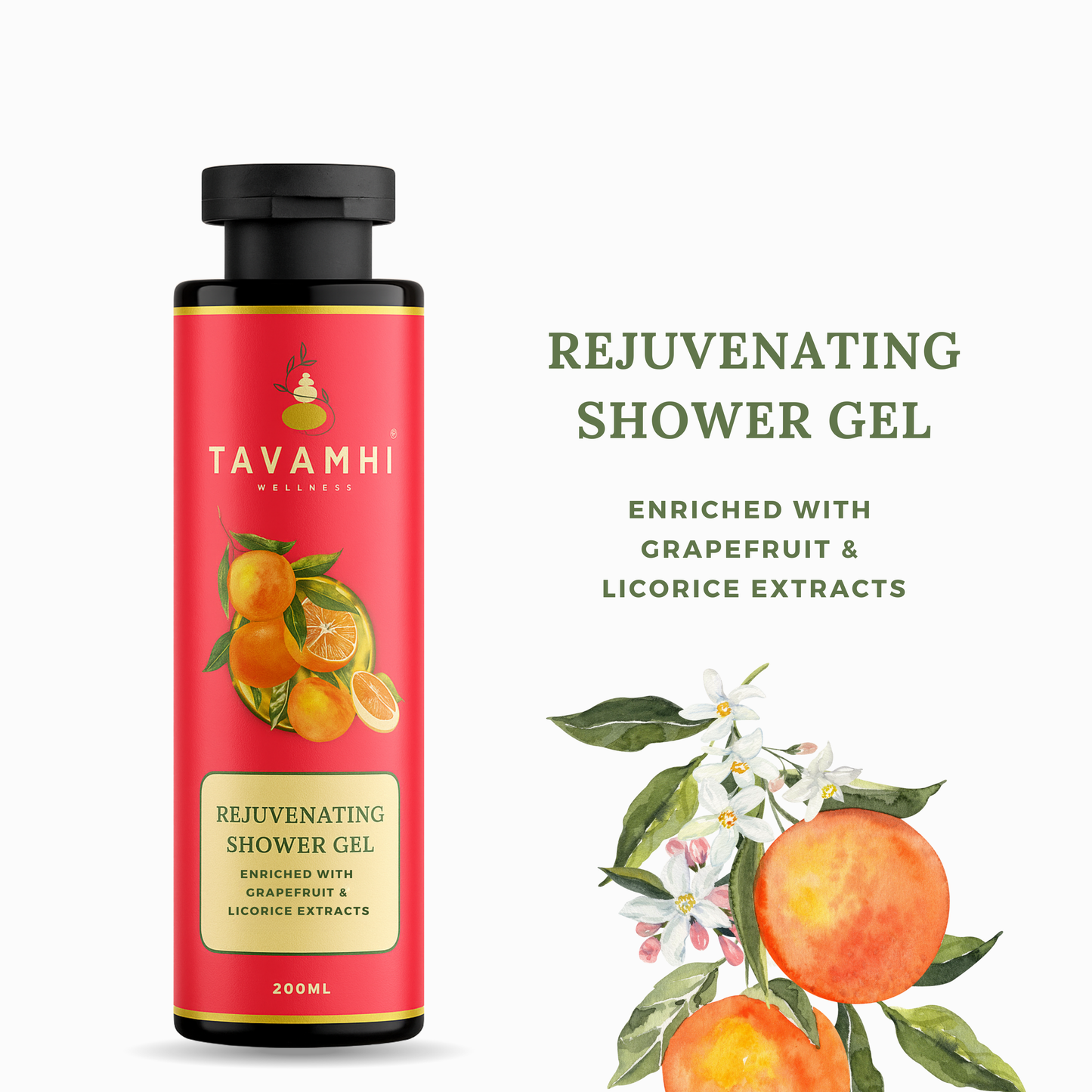 Rejuvenating Shower Gel, Enriched with Grapefruit & Licorice , 200ml