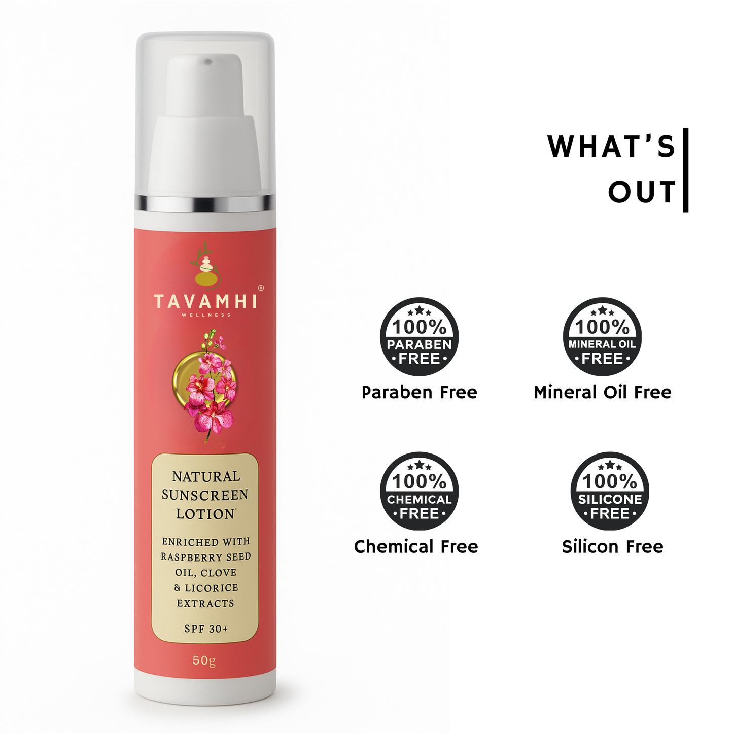 Natural Sunscreen Lotion, With Raspberry Seed Oil & Clove, SPF 30, 50g