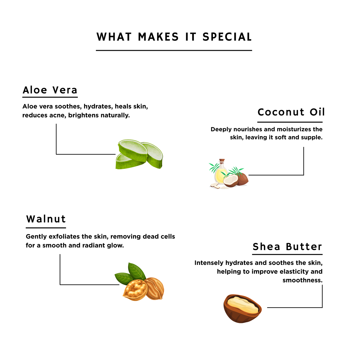 Walnut Scrub, For Face & Body , Enriched with Pure Coconut oil & Shea butter , 120g