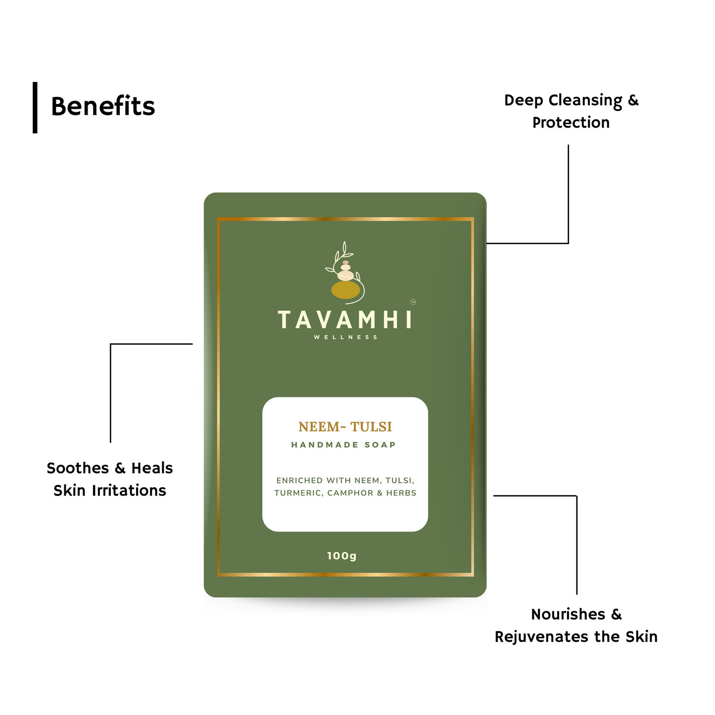 Handmade Ayurvedic Soap Neem- Tulsi, 100g