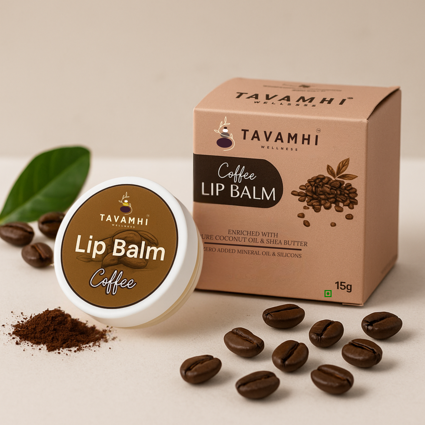 Coffee Lip Balm, For Smooth & Soft Lips 15gm - Blend of Natural Oils & Herbs , Preservative & Chemical Free