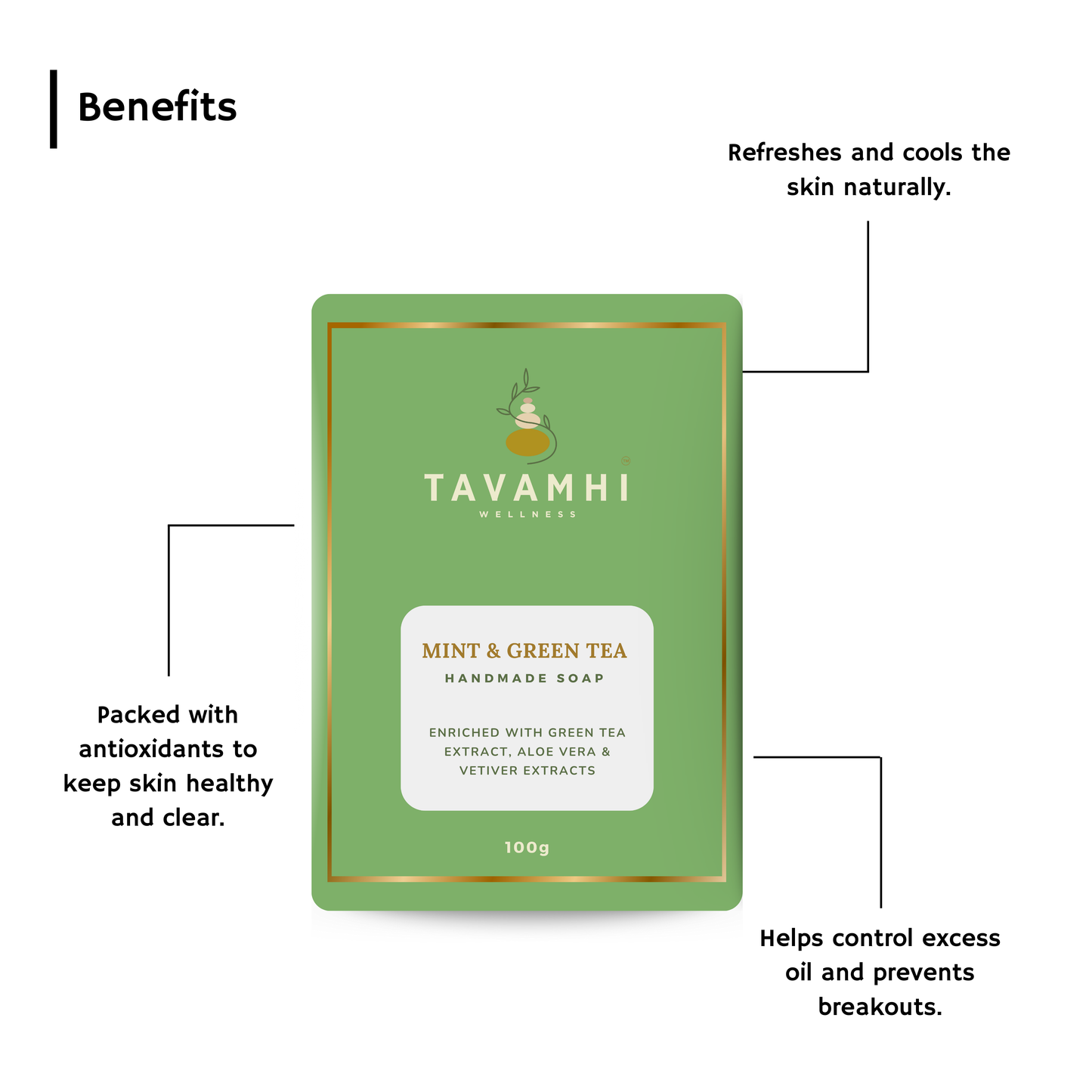 Handmade Luxury Soap, Mint & Green Tea , 100g