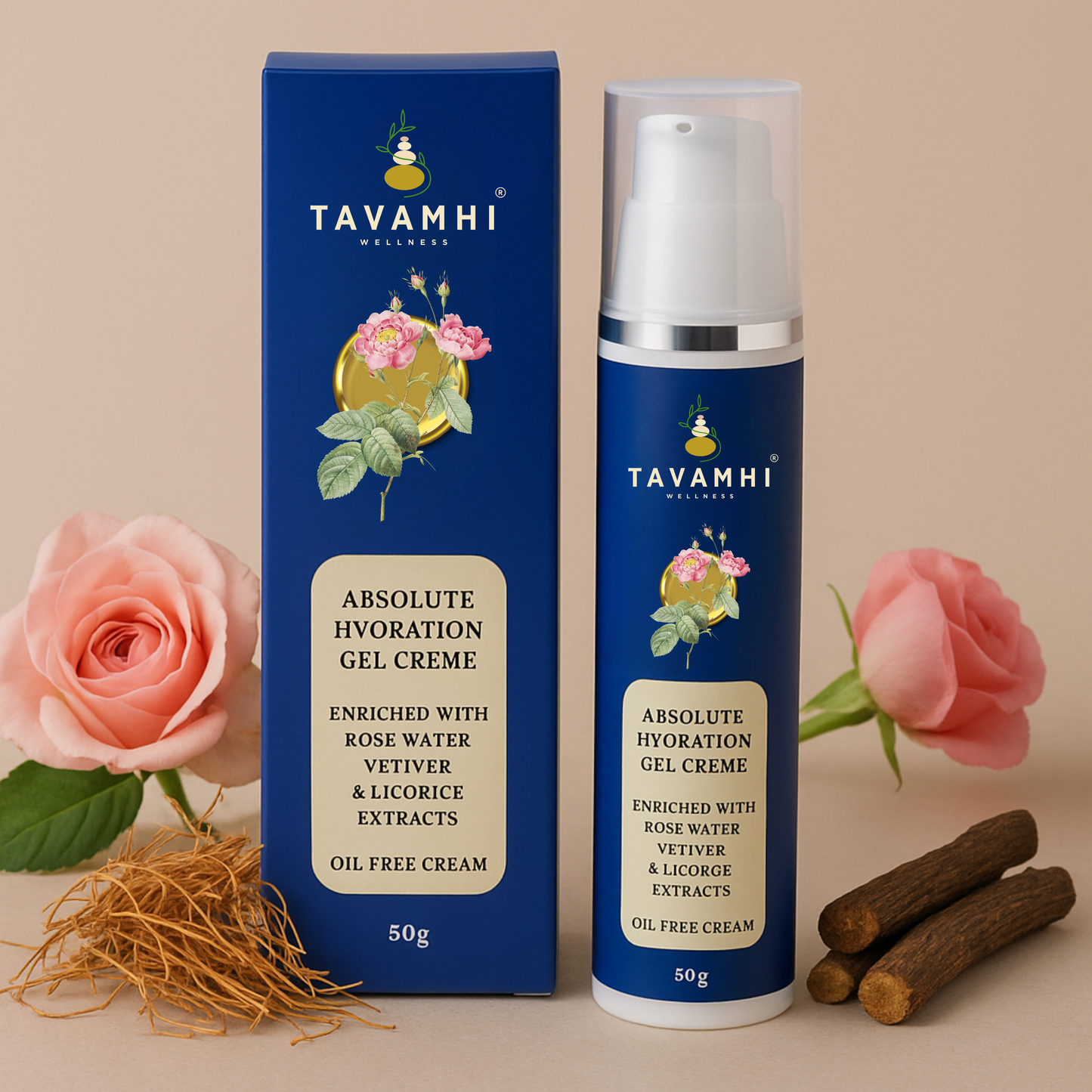 Absolute Hydration Gel Creme, Oil Free Cream, Enriched with Rose Water, Vetiver & Licorice, 50g
