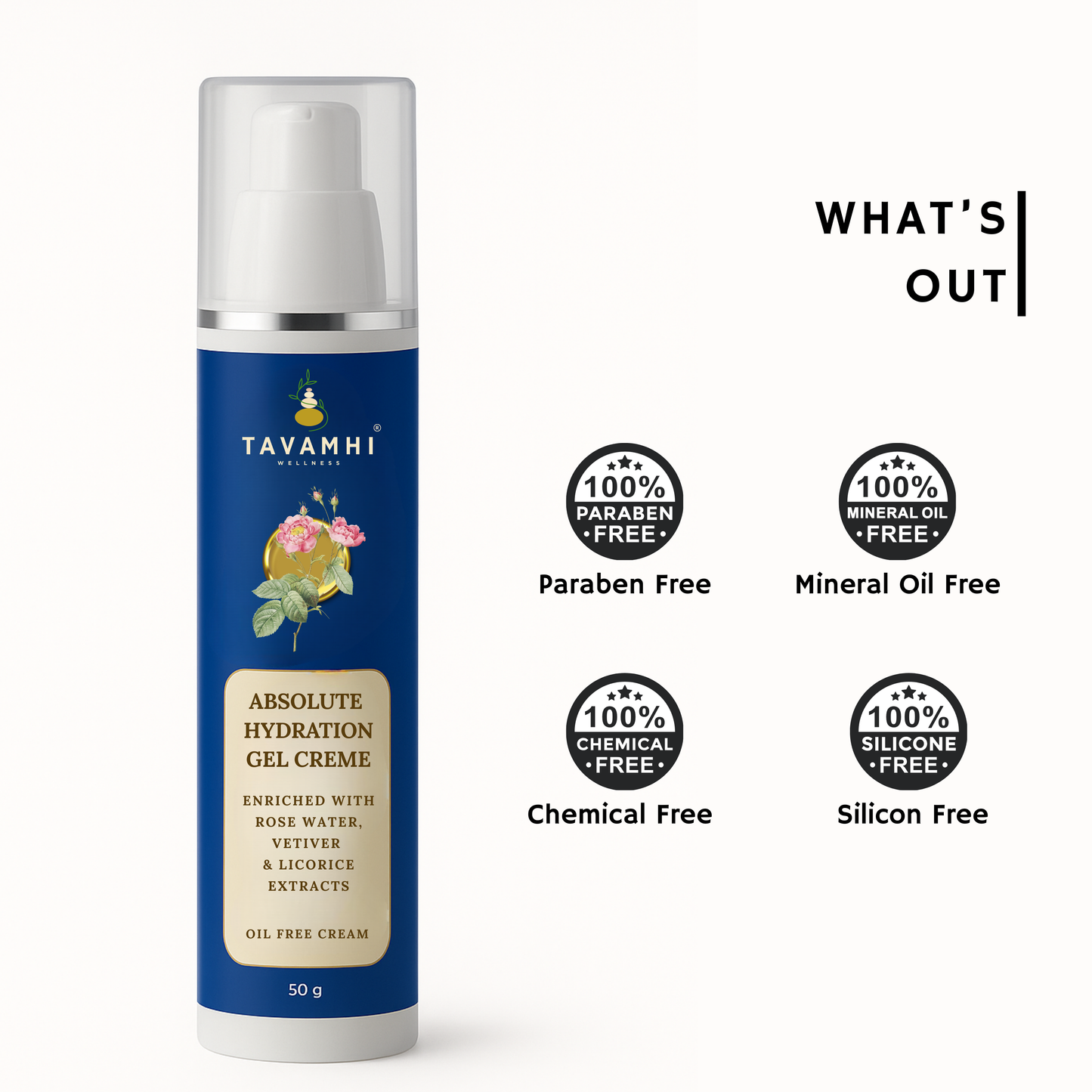 Absolute Hydration Gel Creme, Oil Free Cream, Enriched with Rose Water, Vetiver & Licorice, 50g