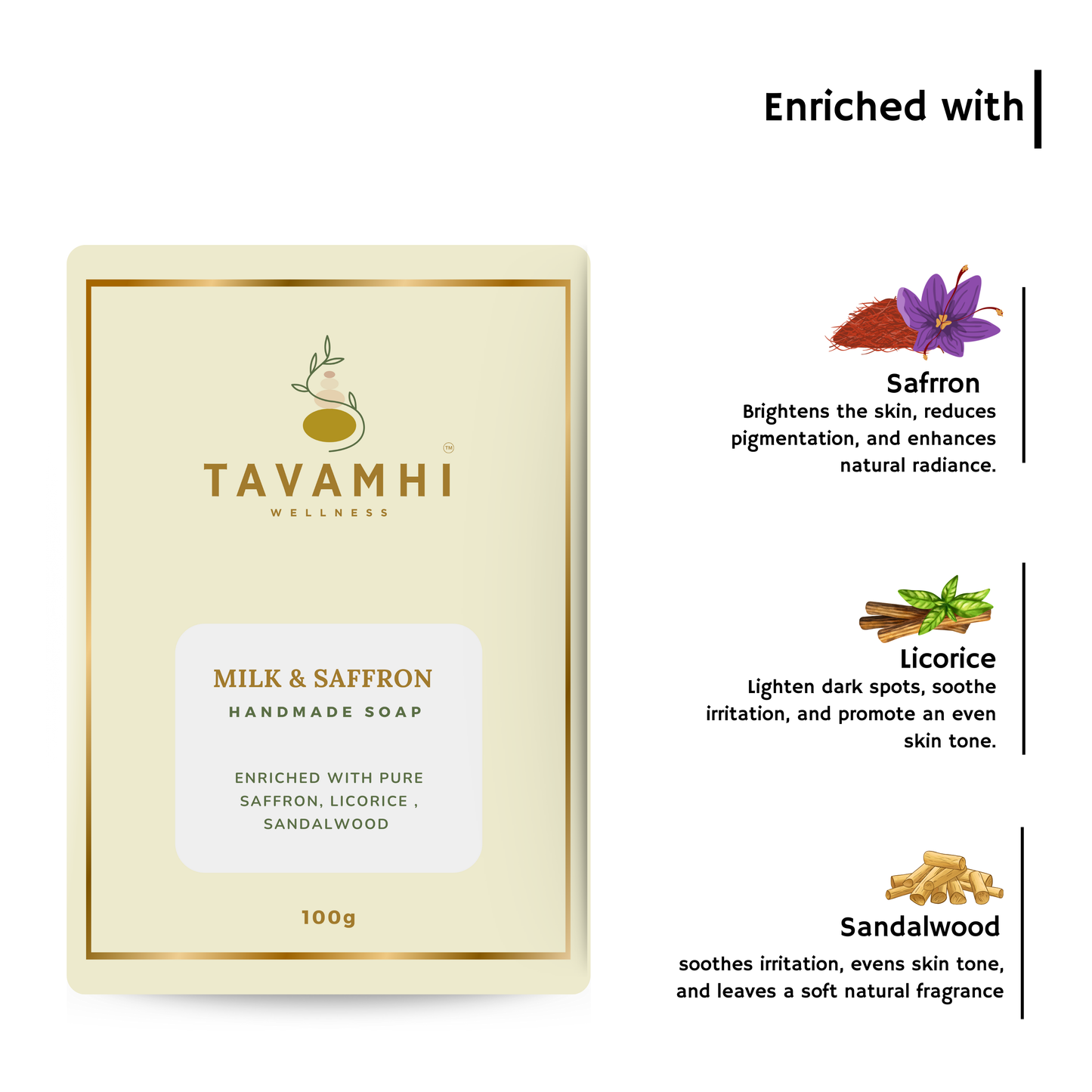 Handmade Luxury Soap Milk & Saffron, 100g