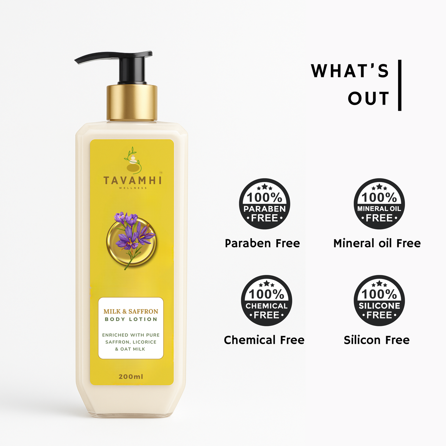 Milk & Saffron Luxury Body Lotion, Enriched with Pure Saffron, 200ml