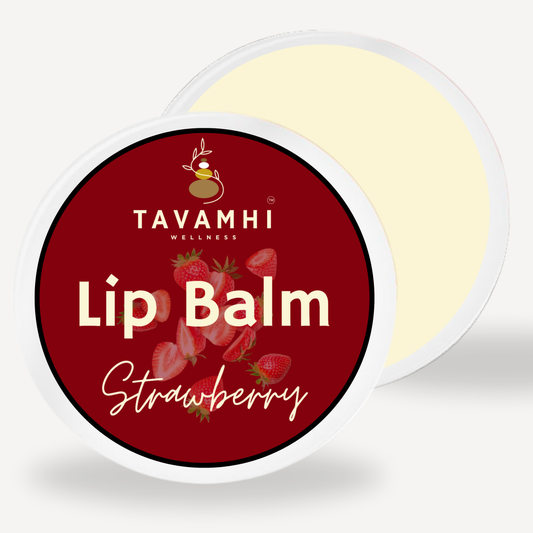Strawberry Lip Balm, For Smooth & Soft Lips 15gm - Blend of Natural Oils & Herbs , Preservative & Chemical Free