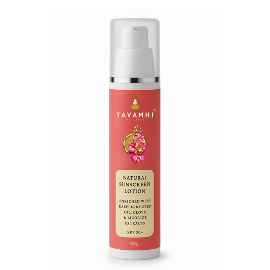 Natural Sunscreen Lotion, With Raspberry Seed Oil & Clove, SPF 30, 50g