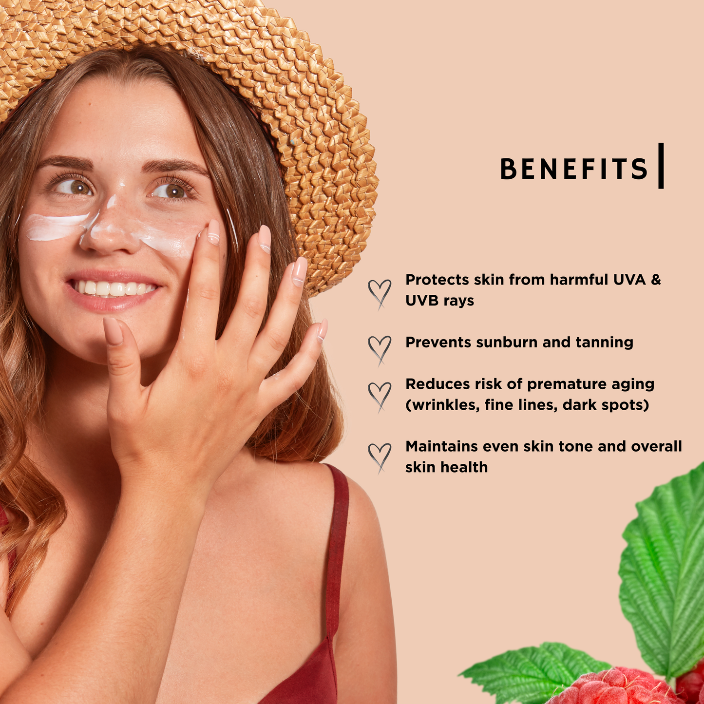 Natural Sunscreen Lotion, With Raspberry Seed Oil & Clove, SPF 30, 50g