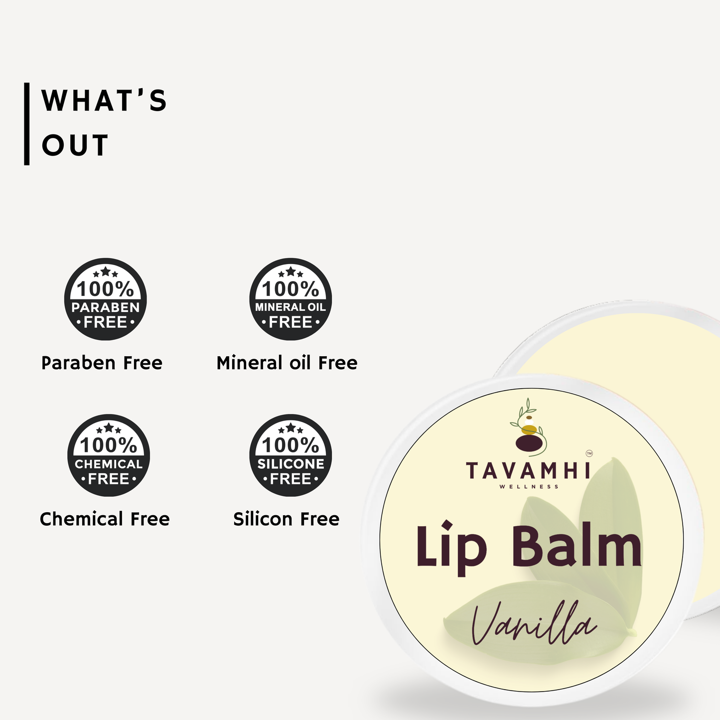 Vanilla Lip Balm, For Smooth & Soft Lips 15gm - Blend of Natural Oils & Herbs , Preservative & Chemical Free